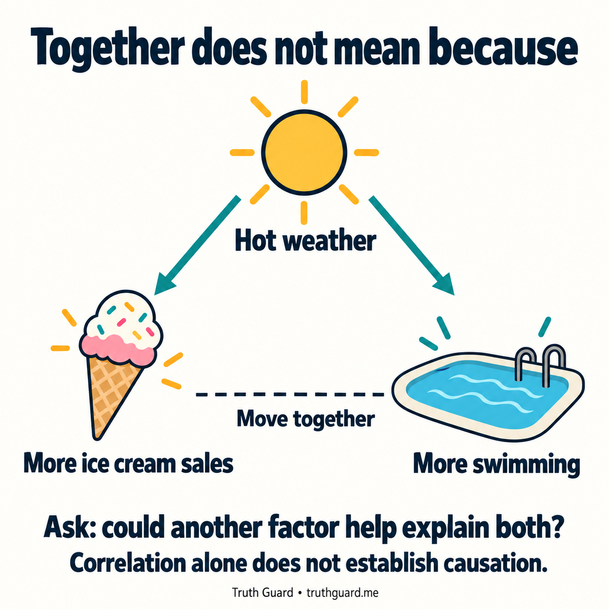 Together does not mean because