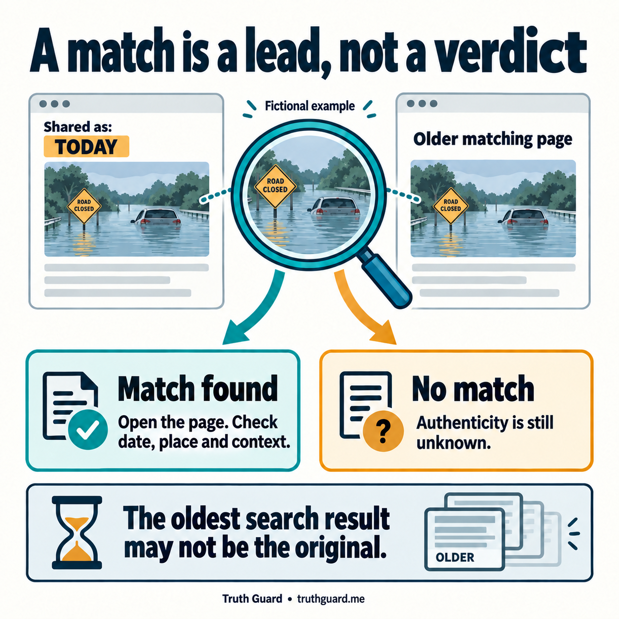 A match is a lead, not a verdict