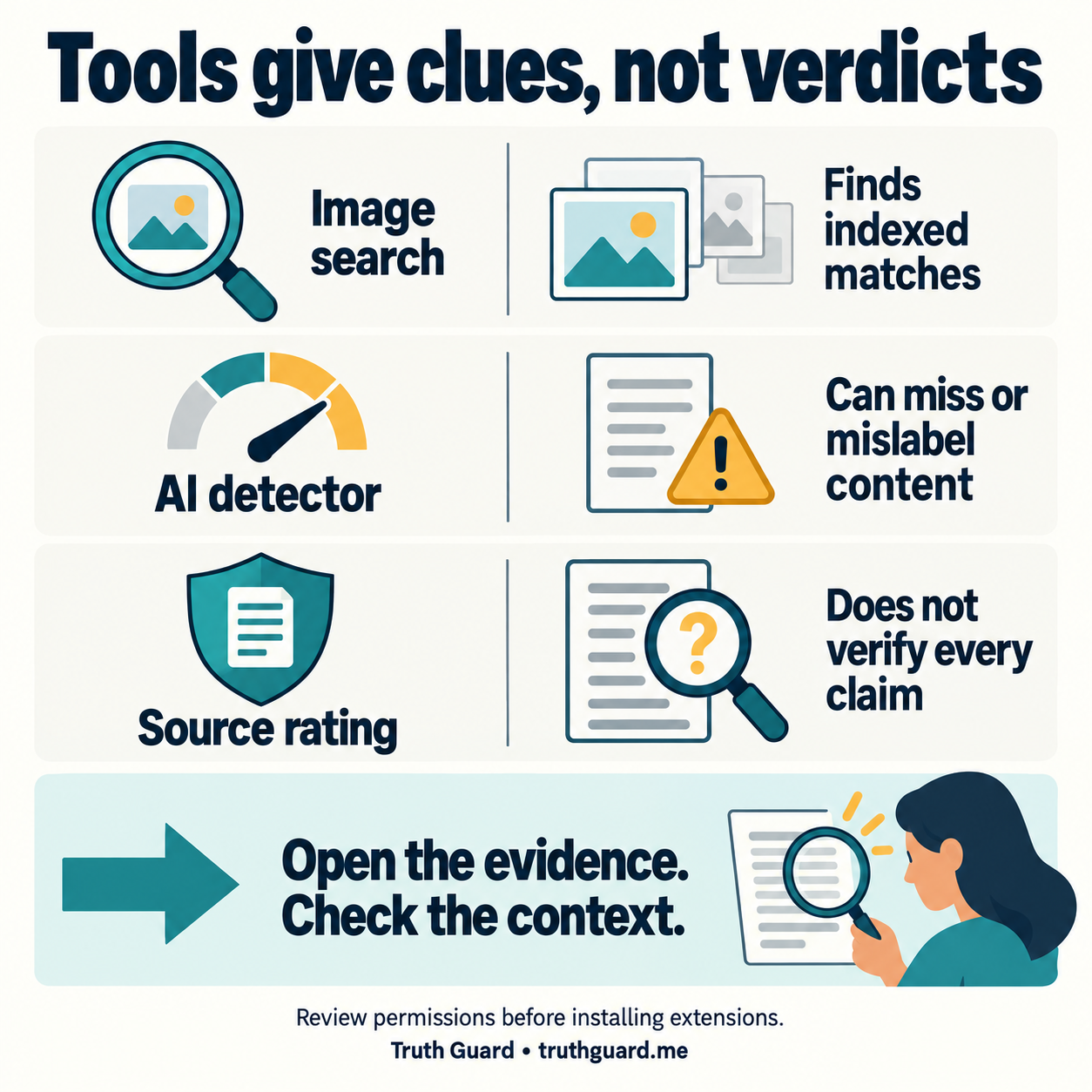 Tools give clues, not verdicts
